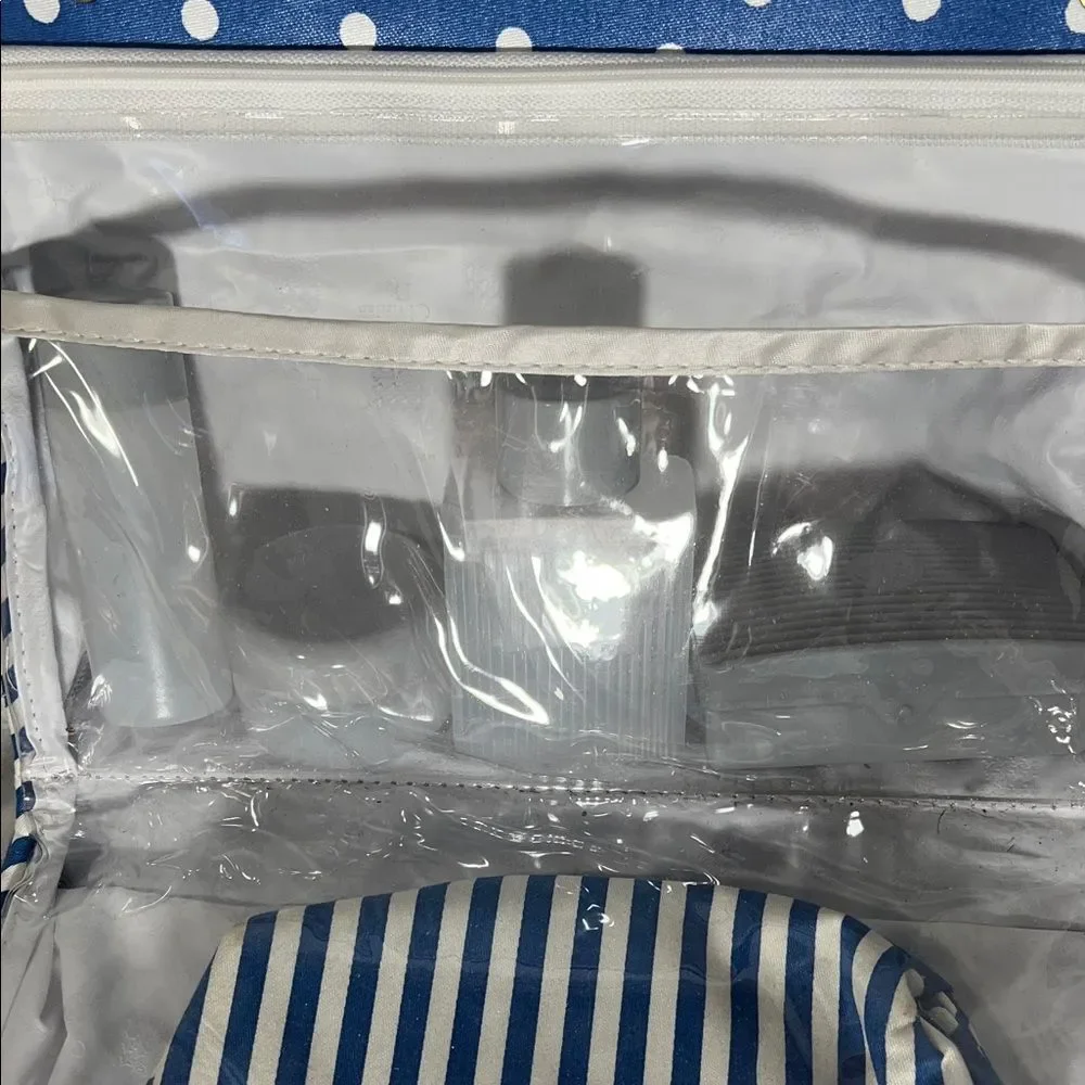 Christian Dior Blue and White Polka Dot Cosmetic Travel Bag - Picture 8 of 11